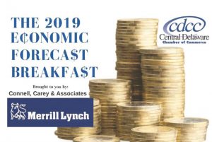 Hear about what's ahead for the economy in 2019 at the Central Delaware Chamber of Commerce Economic Forecast Breakfast.