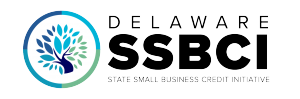 Logo of tree: Text in logo says "Delaware SSBCI State Small Business Credit Initiative" 