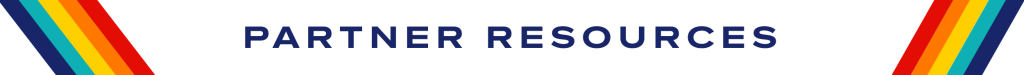 white rectangle with red, orange, yellow, teal and navy lines diagonal on each side 